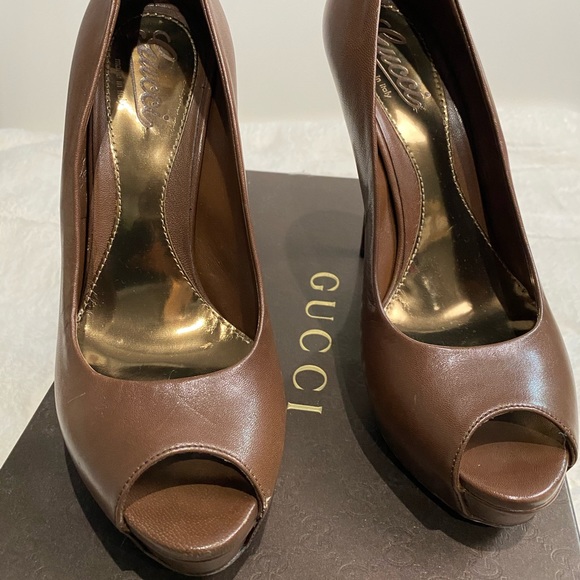 Gucci Nappa Steve hidden platform open toed pump - Picture 1 of 5